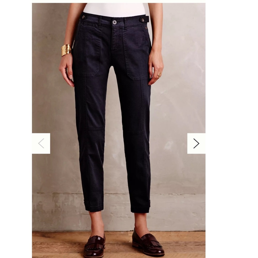 Pilcro and the Letterpress Hyphen Chino Pants Navy Blue Slim Fit Size 28
